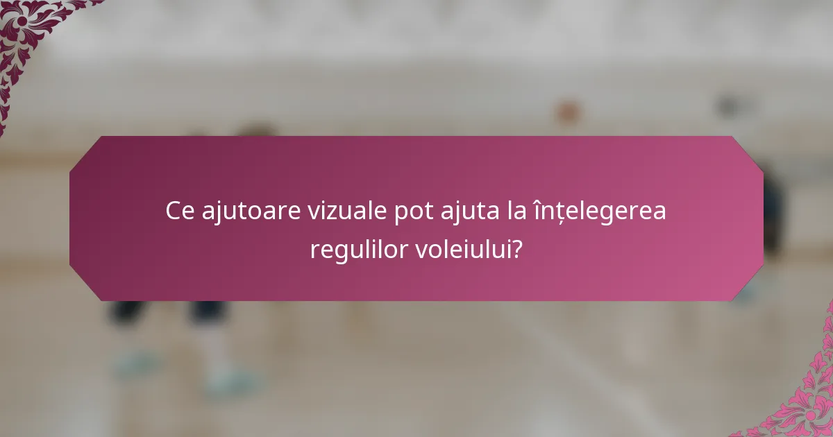 Ce ajutoare vizuale pot ajuta la înțelegerea regulilor voleiului?