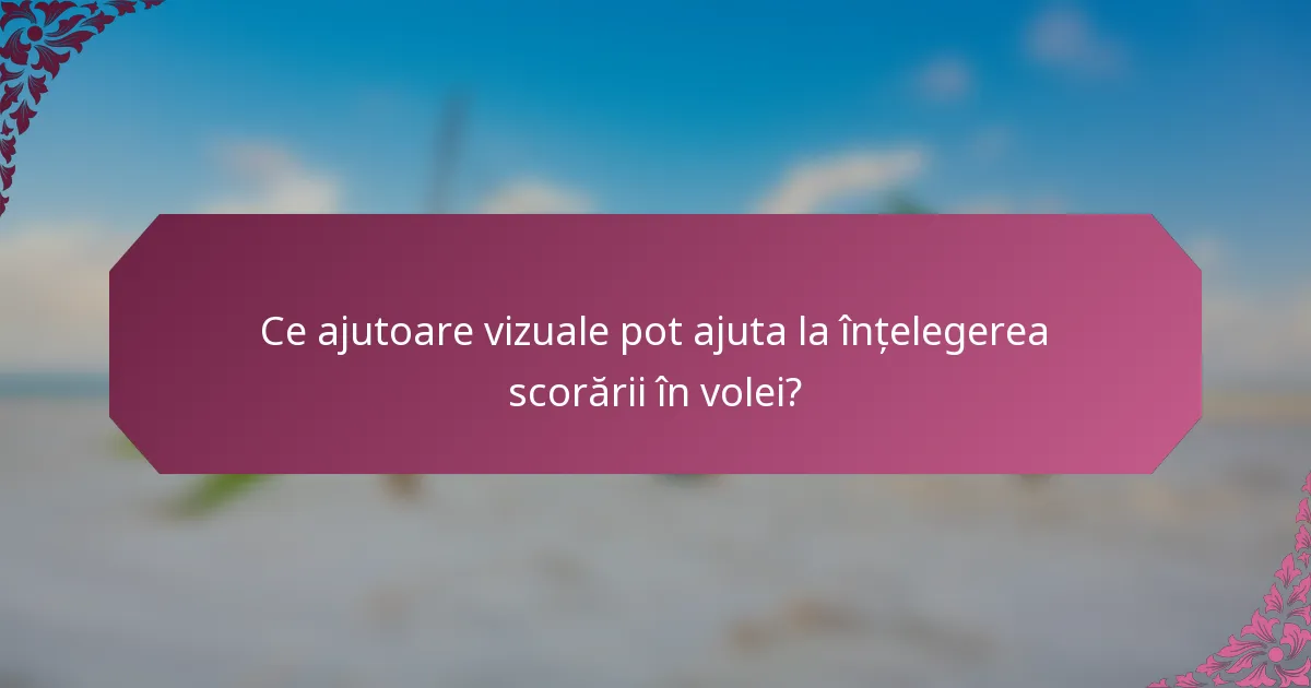 Ce ajutoare vizuale pot ajuta la înțelegerea scorării în volei?