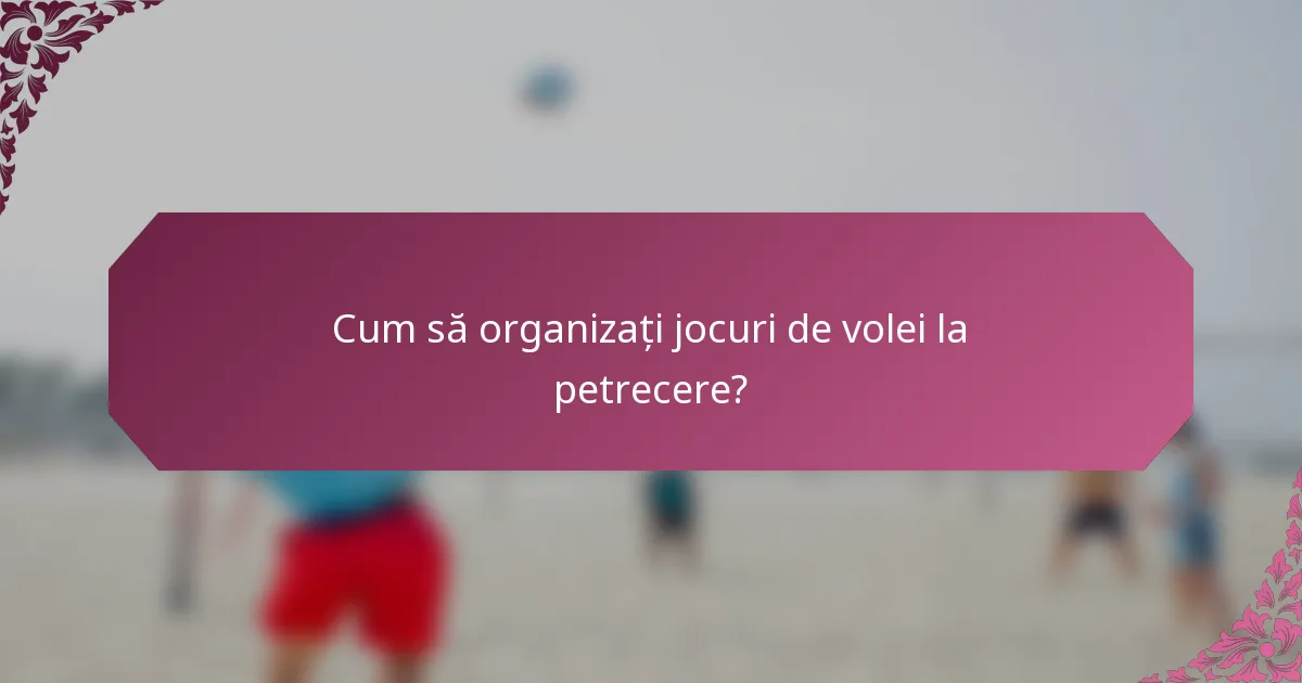 Cum să organizați jocuri de volei la petrecere?