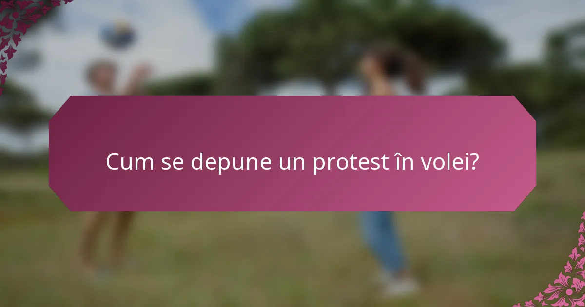 Cum se depune un protest în volei?